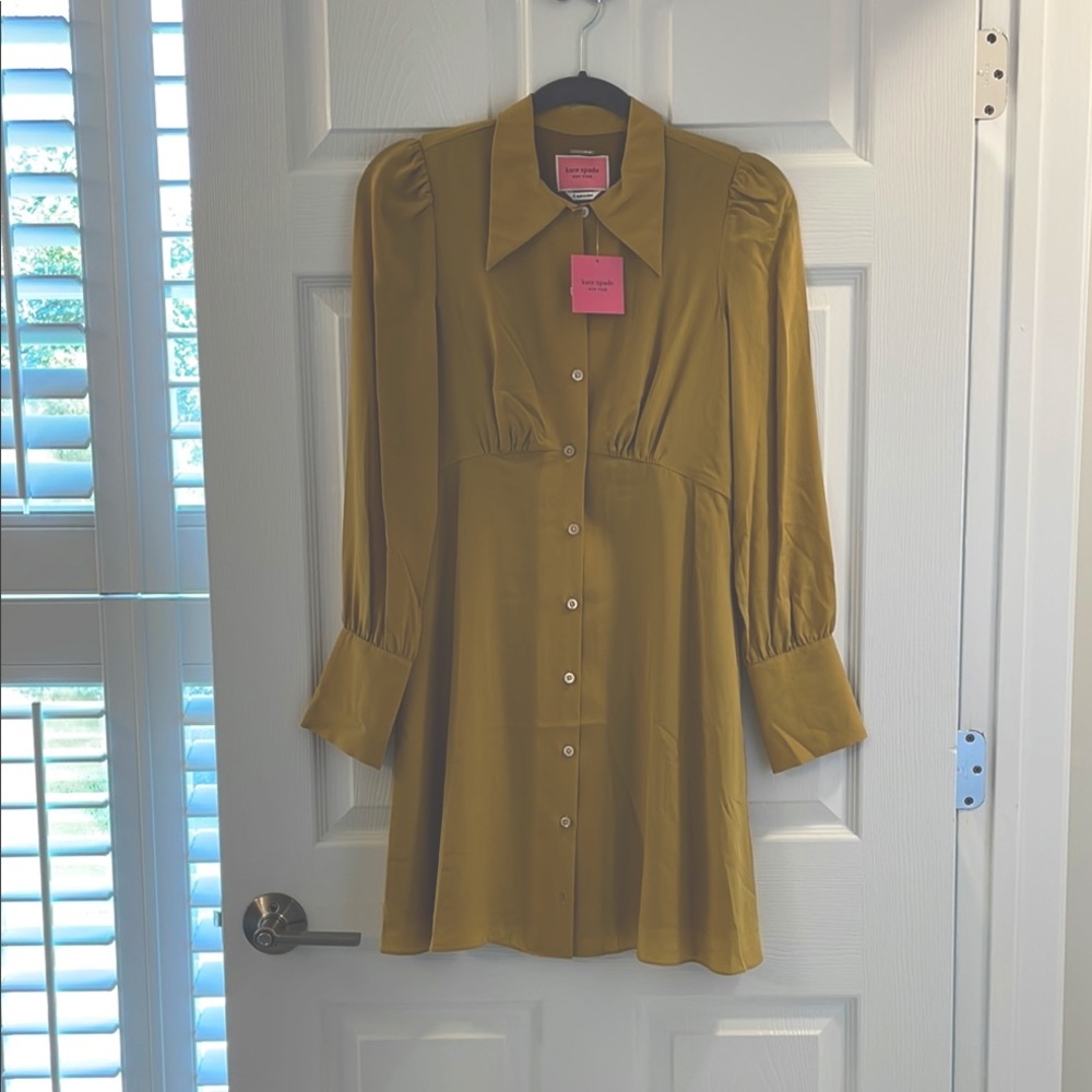 Mustard Button-Up Dress